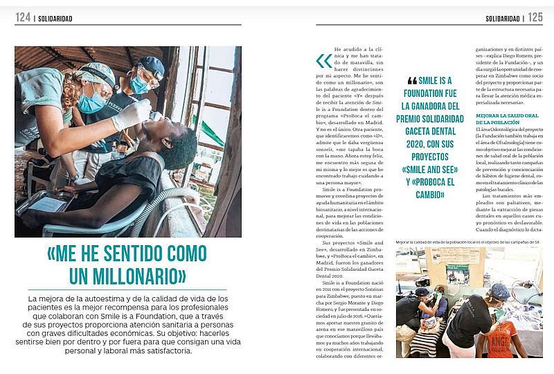 Reportaje en revista Gaceta Dental Smile is a Foundation 2020