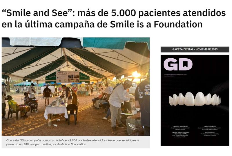 Reportaje en revista Gaceta Dental Smile is a Foundation 2023